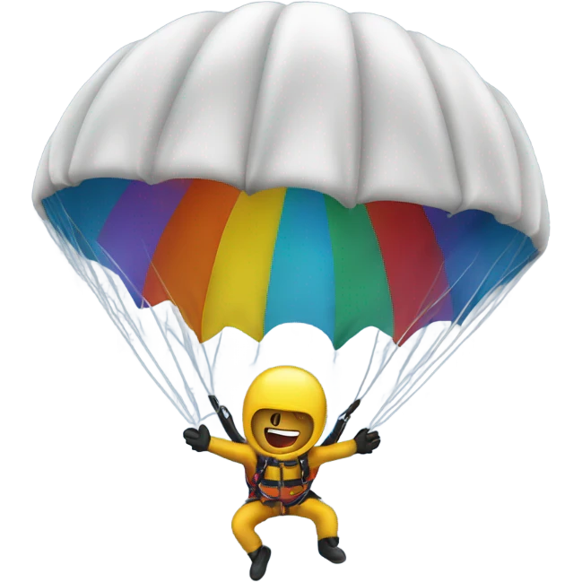 sky diver screaming parachute ripped emoji