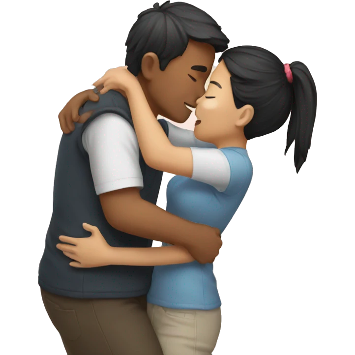 Hug kiss asia emoji