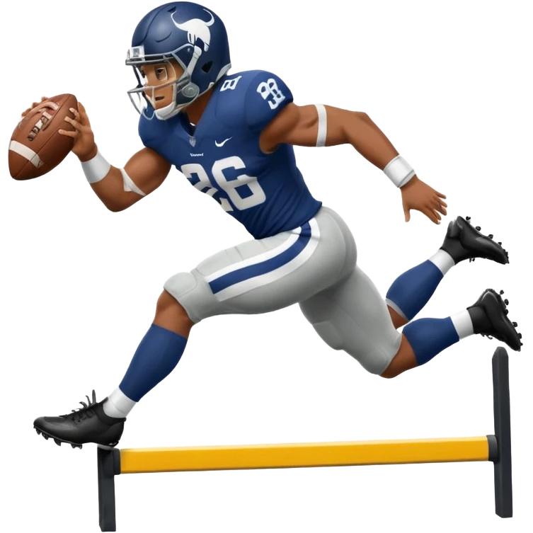 Saqoun Barkley hurdle over a person emoji