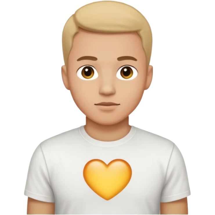 A man, shot from the center of his chest, but wearing a T-shirt, light skin tone emoji