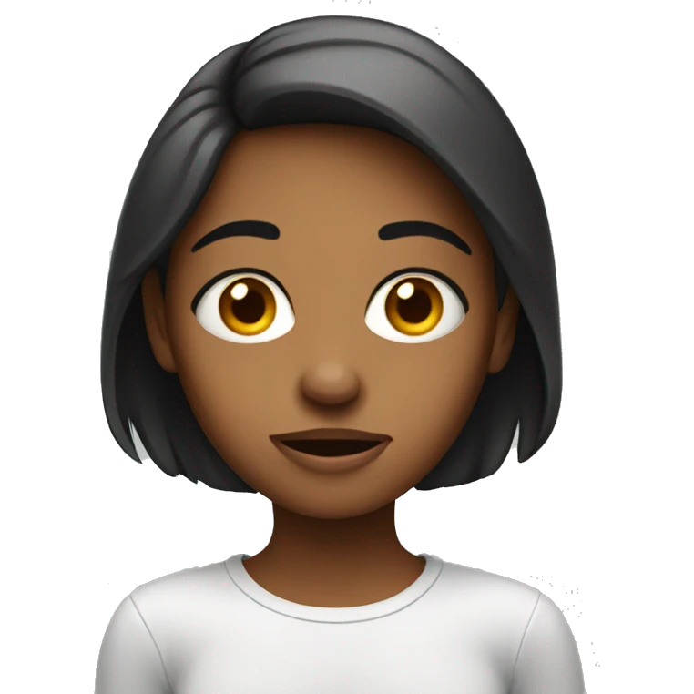 Girl with schoking face emoji