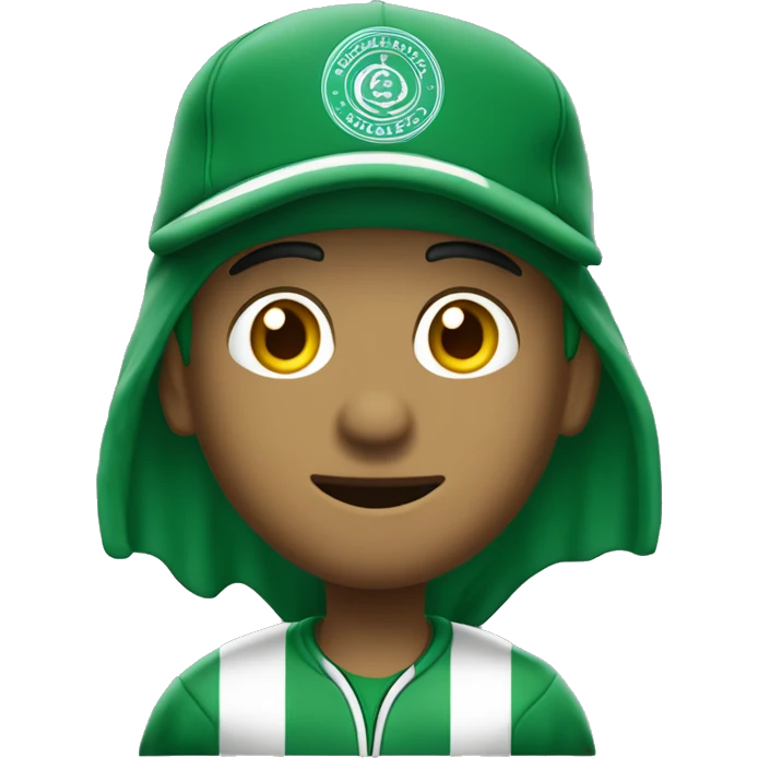 un garçon qui a une casquette porte un tenus du raja casablanca emoji