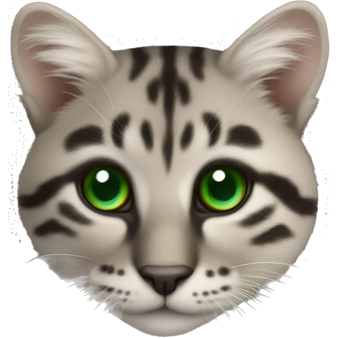 Animal avec des yeux vert flu luisant emoji