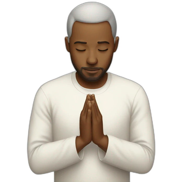 white man praying emoji