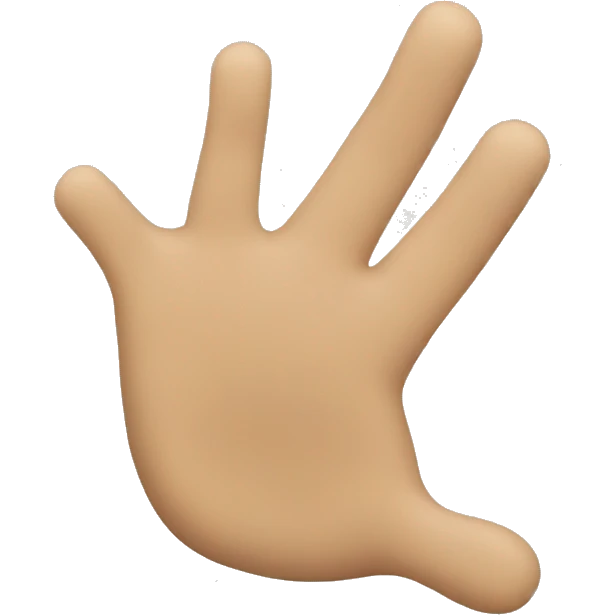 Mano con tres dedos arriba emoji