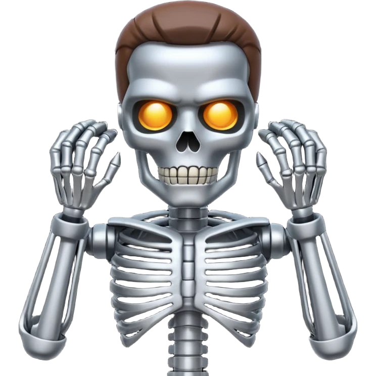 Terminator with metal skeleton emoji