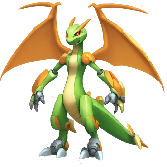 Mechanical Flygon-dragon-Charizard-raptor-Medabot-Mecha full body emoji