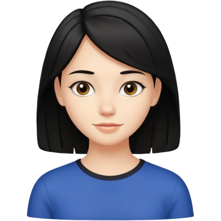 Menina Branca, com cabelo preto e cabelo médio, sem franja emoji