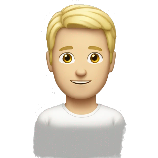 white guy with very little blonde hair emoji