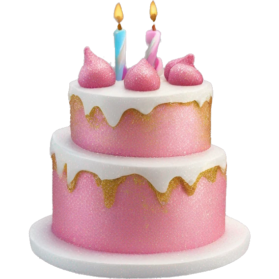 Realistic cake with glitter emoji