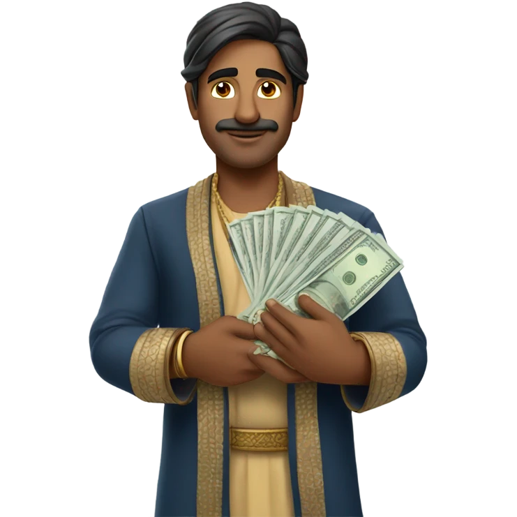 indian guy with money emoji