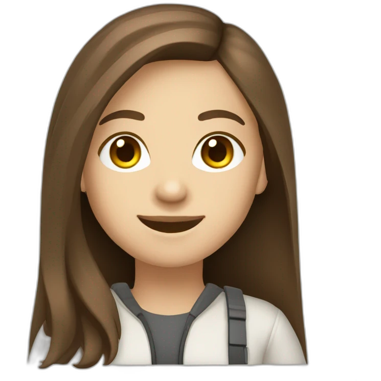 programmer girl with brown hair with grey eyes light skin thumbs up emoji