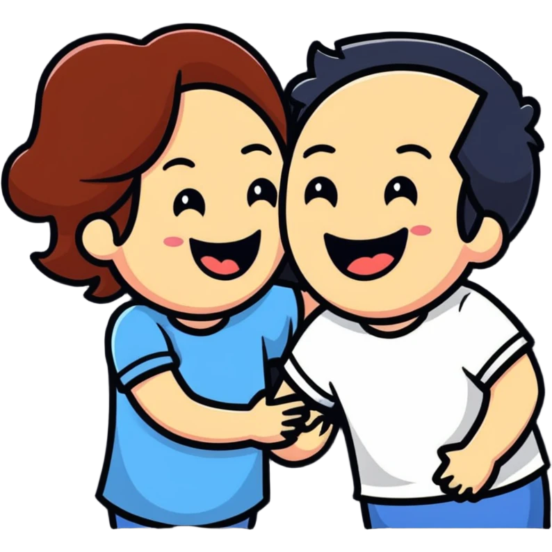 couple laughing together emoji