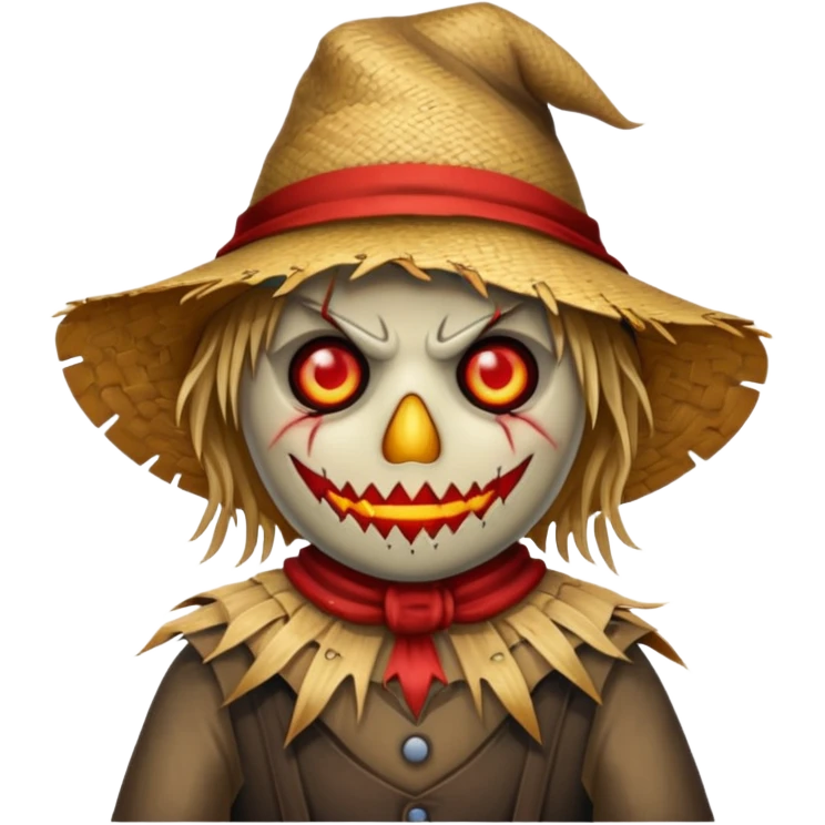 Scarecrow with Red Eyes horror look emoji