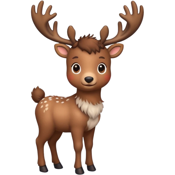 reindeer baby  cute, full body snow emoji