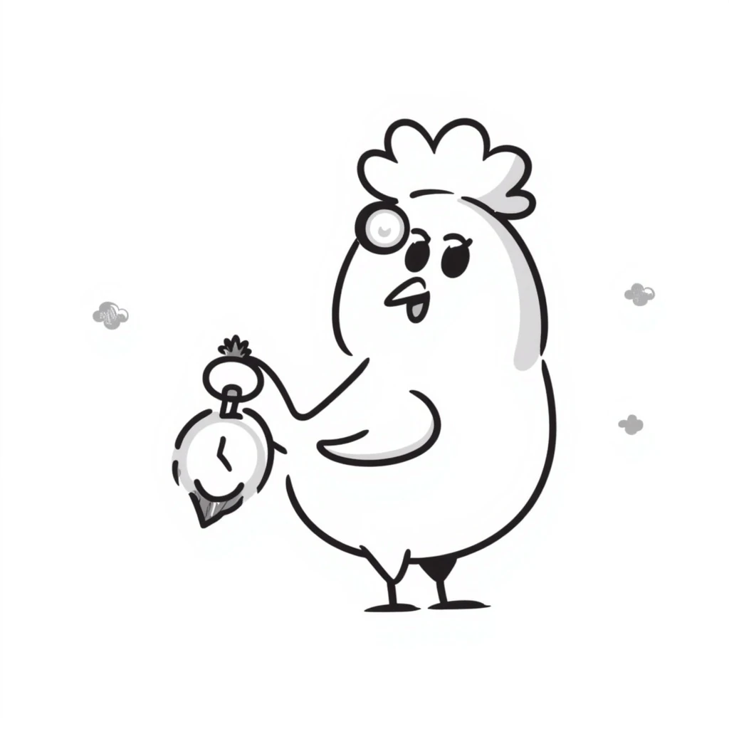 clever chicken, hand drawn doodle style emoji