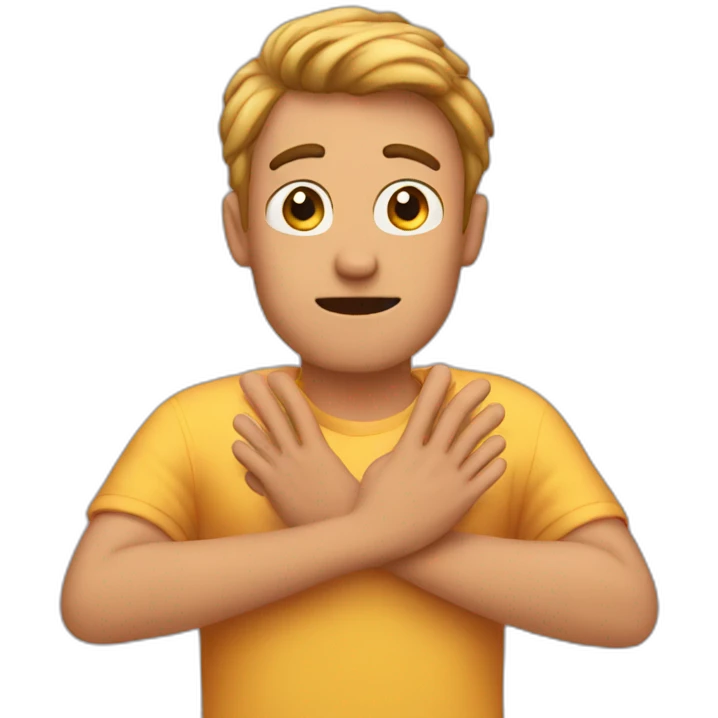 Guy saying I don't know with his hands emoji