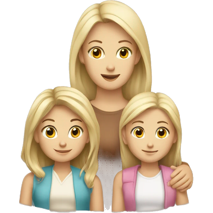 caucasian family of four 2 daughters  emoji