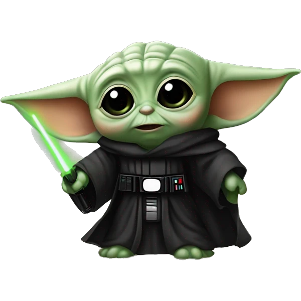 Baby yoda with darth Vader emoji