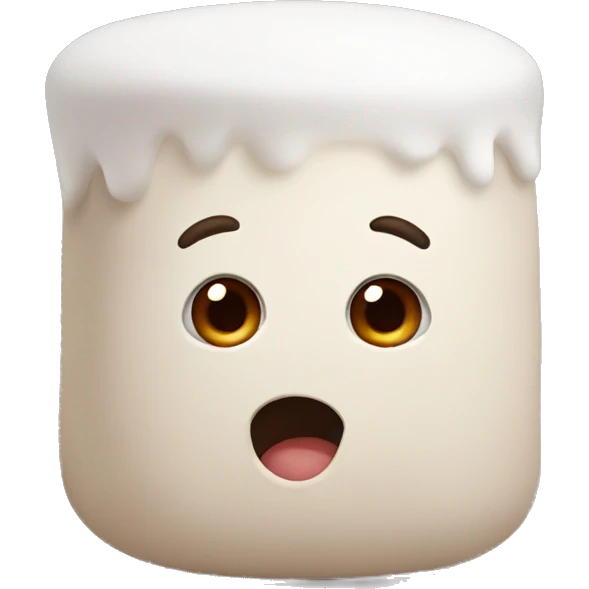 A marshmallow with big brown eyes  emoji