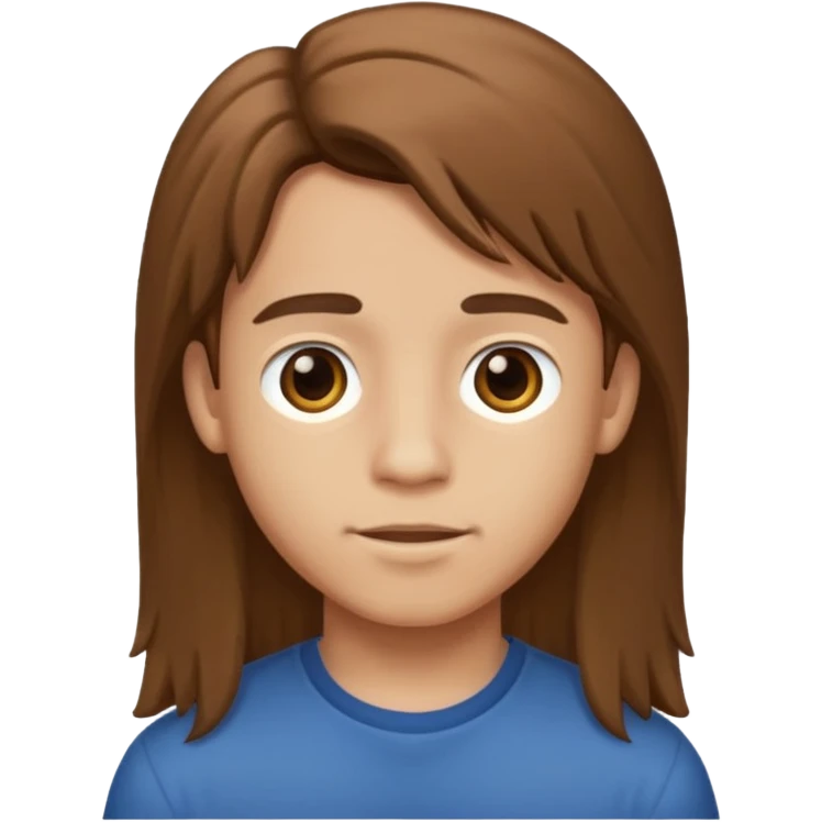 Niño con pelo largo emoji