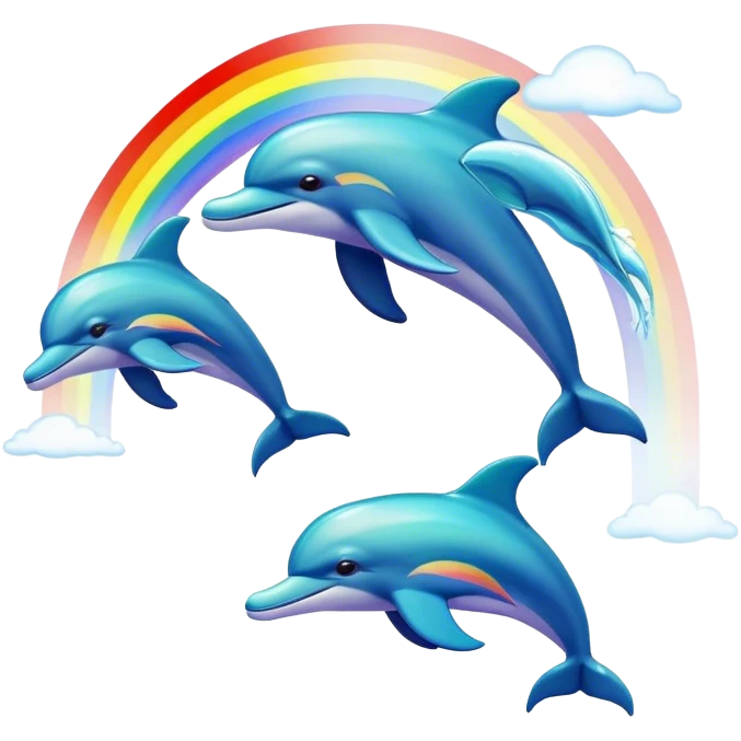 Dolphins over a rainbow  emoji