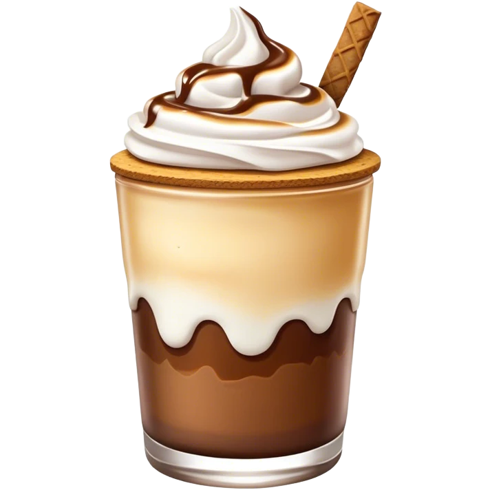 toasted s'mores and chocolate milkshake  emoji