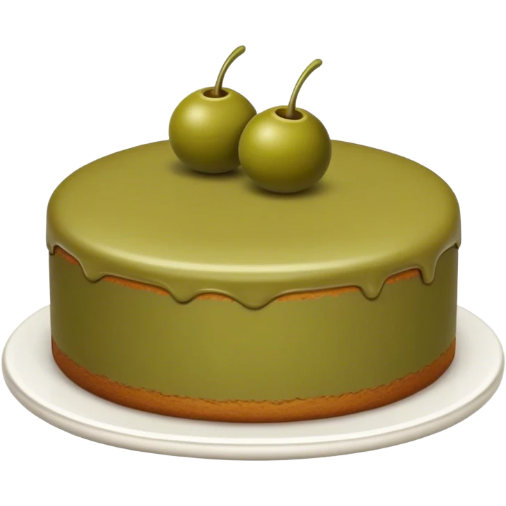 olive color cake emoji