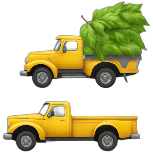 Truck and leaves emoji
