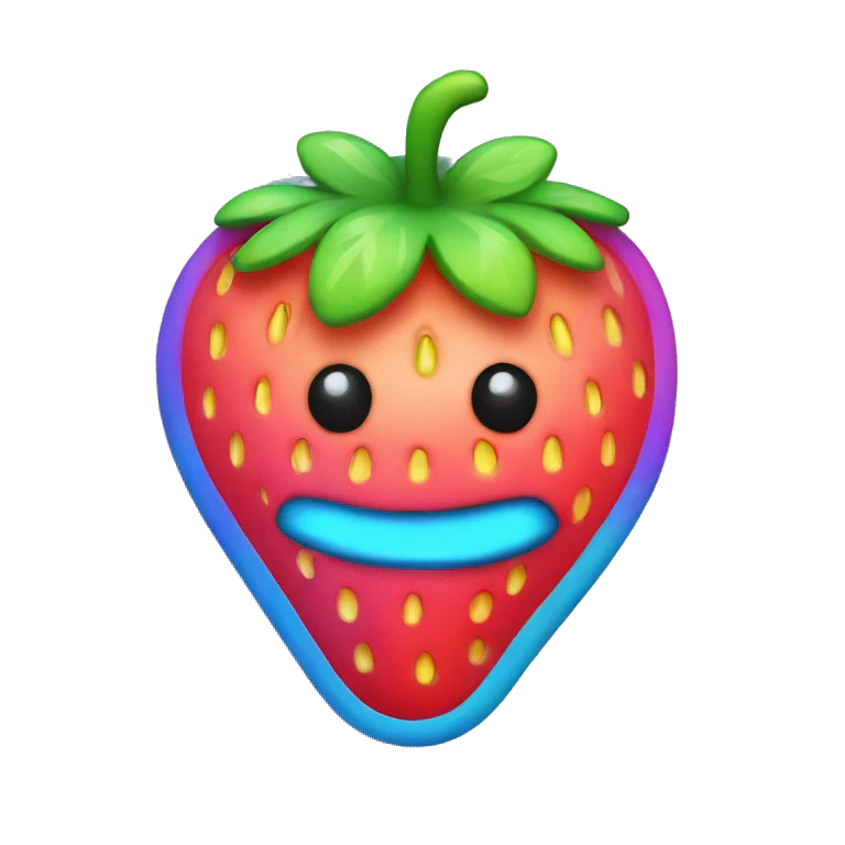 rainbow neon strawberry emoji