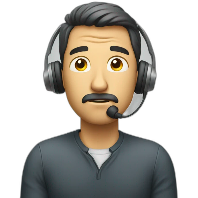 man trying to listen something emoji