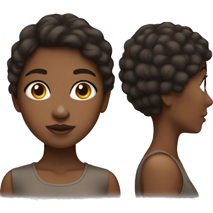 Brown skin girl with dark brown hair  emoji
