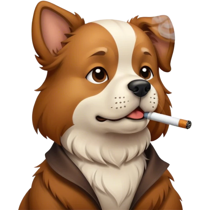 Dog smoking emoji
