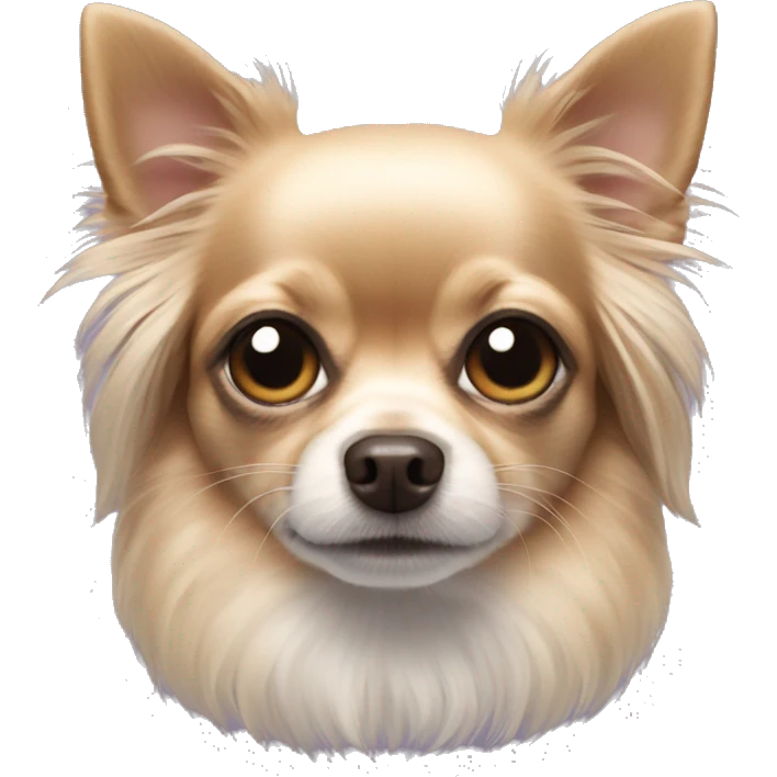 black long-haired chihuahua face emoji