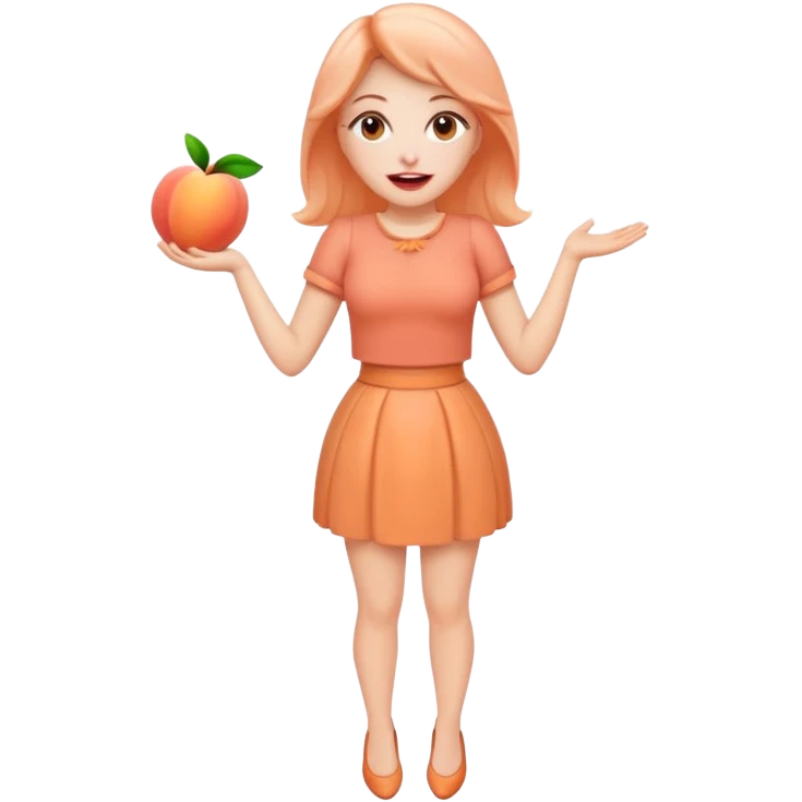 Excited pursed lip full body emoji with peach instead of waist emoji