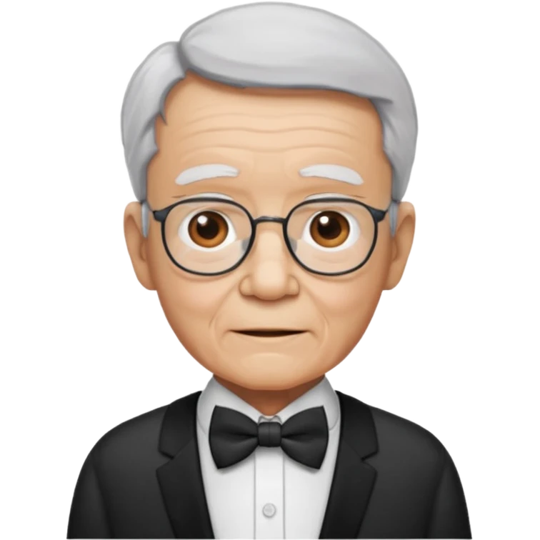 elderly with bow tie and shirt emoji