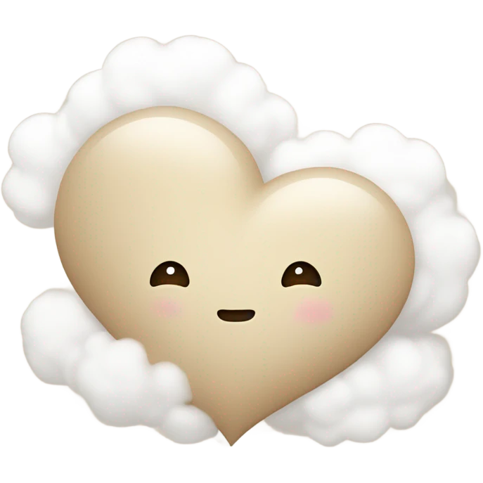 beige heart + cloud emoji