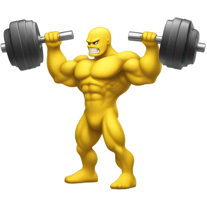 yelllow guy training with dumbells emoji