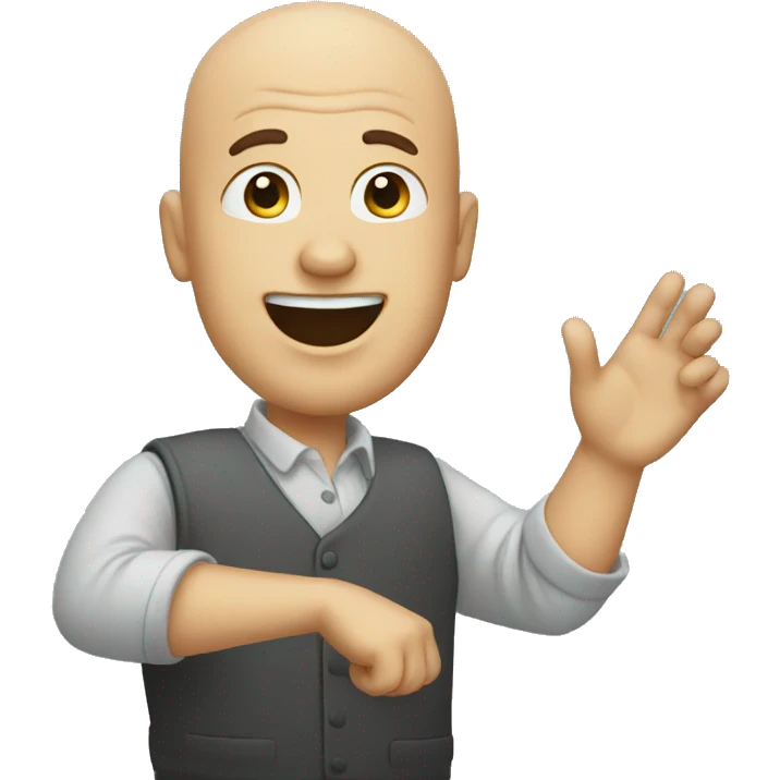 baldman raising hand emoji