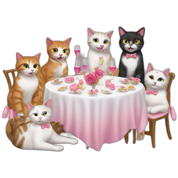 Cats having a bachelorette party  emoji
