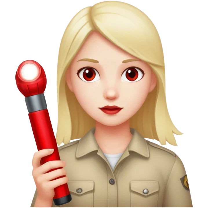 red girl with a flashlight emoji