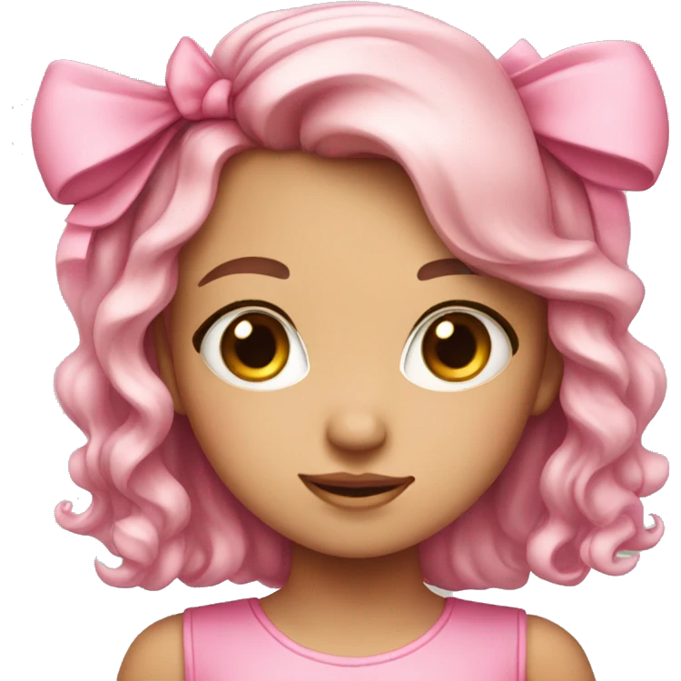 pink cute girl with a bow emoji