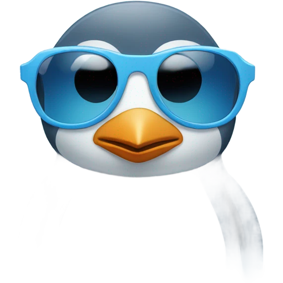 Make me a light blue penguin with sunglasses emoji