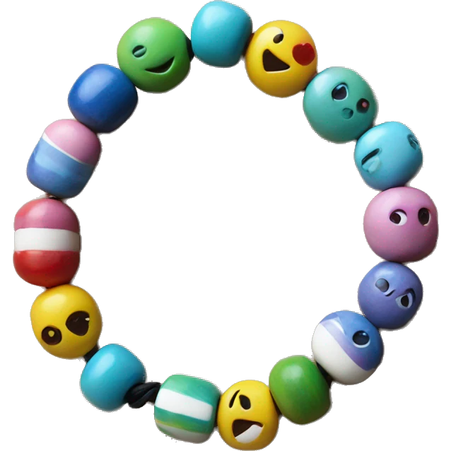 clay bead bracelet  emoji