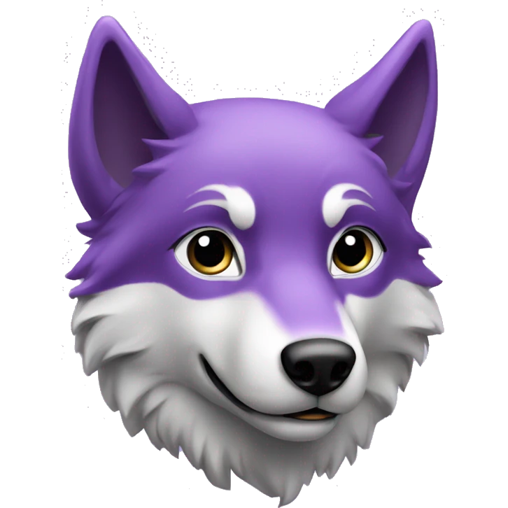 loup violet simple qui sourit ou qui dit merci emoji