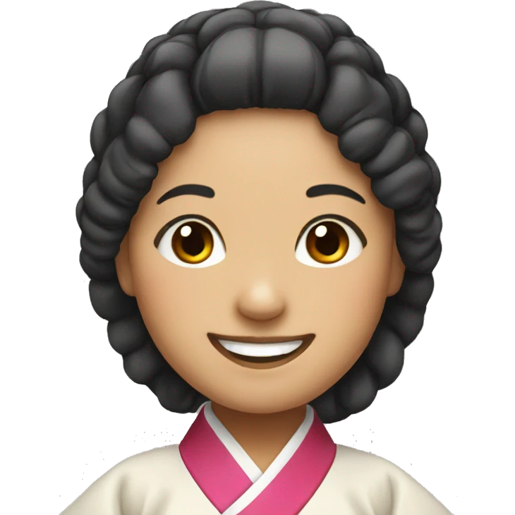 woman smiling with hanbok emoji