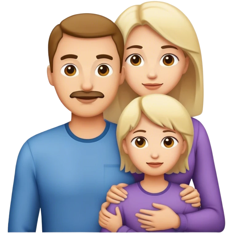 Family with mom dad son daughter emoji