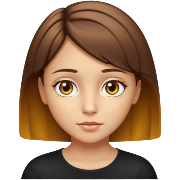 A young girl with short brown hair, her eyes should be hazel, her skin should look gold emoji