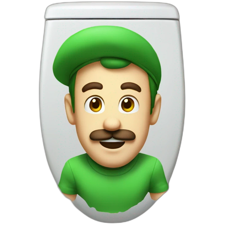 Luigi in toilet seat emoji