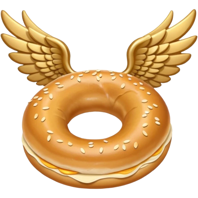 Havaya uçan kanatlı simit emoji